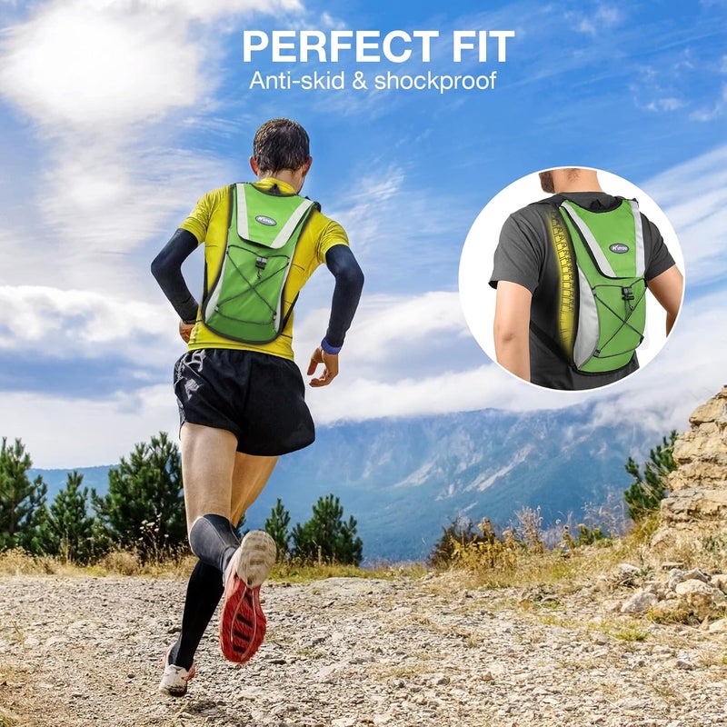 KUYOU Running Hydration Vest - Lightweight Insulated Hydration Backpack with 2L Water Bladder, Adjustable Chest Straps and Reflective Water Backpack for Trail Running Marathon Race Hiking Cycling - Image 3